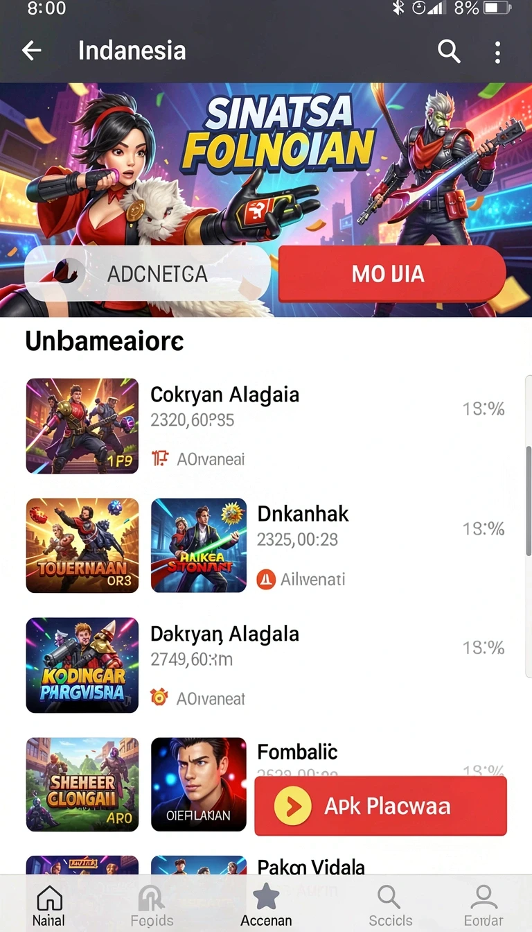 Tampilan utama aplikasi Aplikasi dolar138 Resmi dan Terpercaya di Android yang intuitif dan efisien.